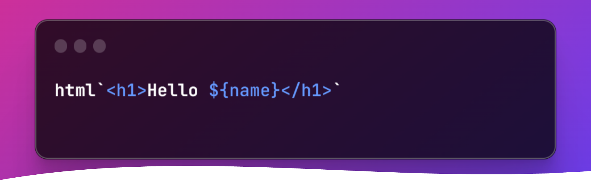 A screenshot of basic lit templating code